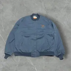 90sREDKAPワークジャケットジャケット グレー企業ロゴXXLキルティング