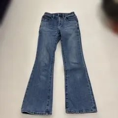 GU スリムフレアジーンズ　ブルー xs丈短め