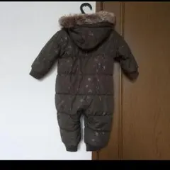 ブラウン星柄ファー付きジャンプスーツ