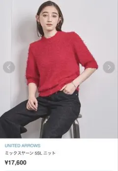 united arrows 半袖ミックスヤーンニット