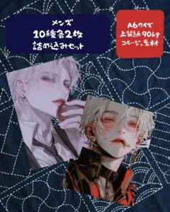 狐の紙屋　オリジナル　コラージュシート A6サイズ メンズ詰め込み