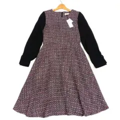 新品✨銀座マギー　ツイード　シフォン　フレアワンピース