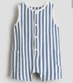 H＆M パイルロンパース ストライプ ブルーのサムネイル
