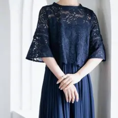 DRESS PLUS ワンピース ドレス レース プリーツ オケージョン