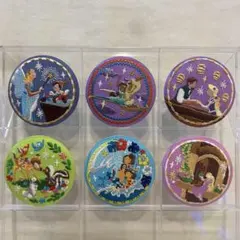 刺繍 缶バッジ ピノキオ バンビ スティッチ 塔の上のラプンツェル アラジン
