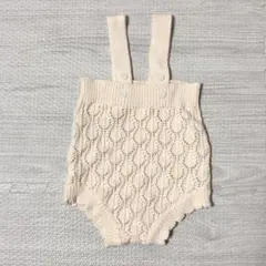 【最終値下げ】レース編み オーバーオール　66cm ベビー服　韓国ベビー服