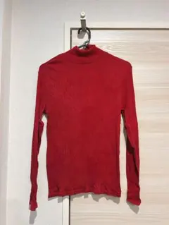 レッド タートルネック セーター 長袖