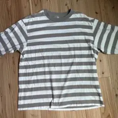 美品 ユニクロ オーバーサイズボーダーTシャツ XL
