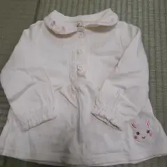 Coeur a Coeur ホワイトウサギ刺繍シャツ 80cm