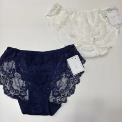 レースショーツセット Mサイズ ネイビー ホワイト２枚⭐️152