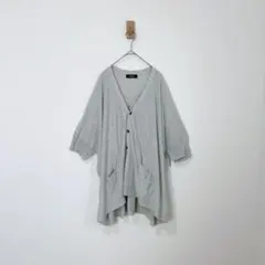 ZUCCa ズッカ　ハイツイストコットン　薄手ニット　ドルマン　グレー　羽織