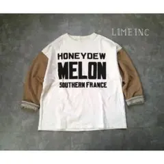 【 LIME.INC 】切り替えロゴプリントロングスリーブTシャツ