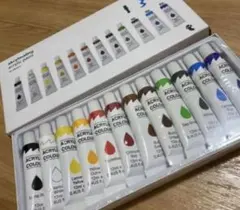 未開封フライングタイガー　アクリル絵具セット　ペイント　アクリル絵の具12色