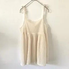 MILKFED ミルクフェド　リボンキャミソール　ペプラム　前後2way シアーのサムネイル