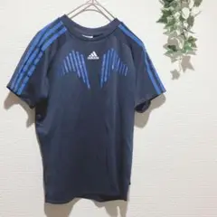 【アディダス】ネイビー Tシャツ キッズ　140cm スポーツ