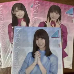 日向坂46 ローソン クリアファイル 3枚セット 小坂菜緒 河田陽菜 柿崎芽実