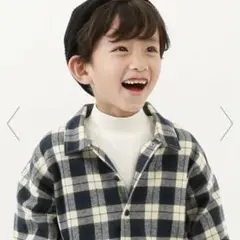 devirock❤️もちもちストレッチモックネック長袖Tシャツ ホワイト120cm