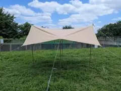 TCヘキサタープ（4.2X3.2m）とタープ用アルミポール レッド 6本セット TCヘキサタープ（4.2X3.2m）とタープ用アルミポール レッド 6本セット