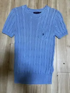 ラルフローレン 半袖ニット ピマコットン ブルー