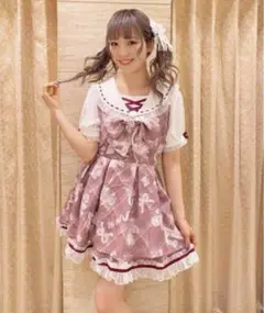 リズリサ sewing bear柄 セットアップ 赤