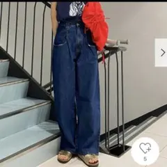 KBF BIGポケットデザインデニム インディゴブルー