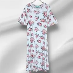 chris & carol 花柄 半袖ロングワンピース【 Mサイズ)総柄USA製