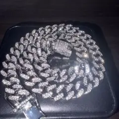 ✨最高級✨マイアミキューバンチェーンネックレス シルバージルコニア50cm