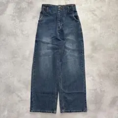 デニムワイドパンツ ハイウエスト インディゴ M カジュアル レディース