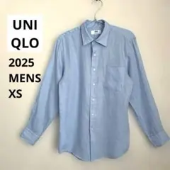 【美品】 ユニクロ プレミアムリネンシャツ メンズ XS ブルー 2025