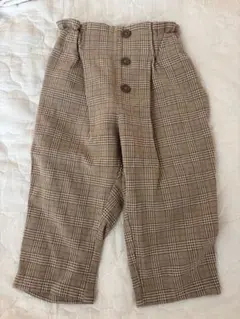 GU チェック柄 パンツ 80サイズ　ダッフィー風ズボン　ボトムス　ブラウン