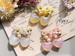 【427】オリジナルチャーム　ハンドメイド　コネクター　ハート　キラキラ　可愛い