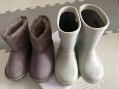 【撥水】petit main ベビーブーツ モカ 15cm