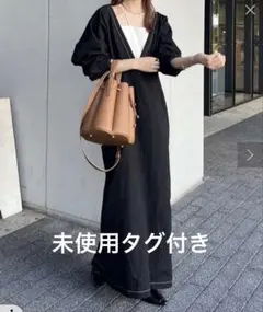 ラウンジドレスノースリーブ ロングワンピース ブラックM size新品未