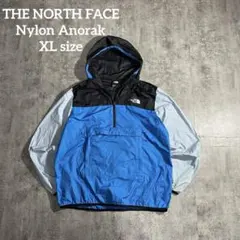 THE NORTH FACEナイロンアノラック黒青パッカブルノースフェイス XL
