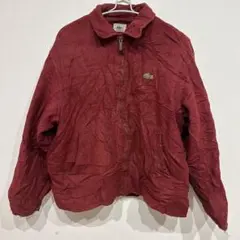 【L】LACOSTE ワインレッド ジャケット ジップアップ ポケット付き