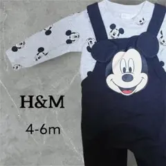 H&M ミッキー ベビー ロンパース 4-6m サロペット