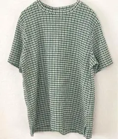 【美品】スタジオクリップ　ギンガムチェック　Tシャツ　グリーン　Mサイズのサムネイル