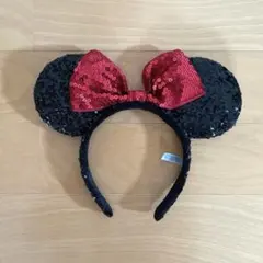 ディズニー ミニー カチューシャ スパンコール ブラック