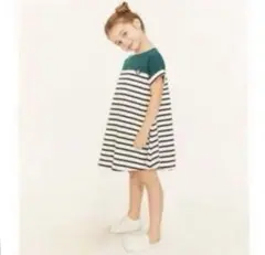 PETIT BATEAU ボーダー 半袖　ワンピース 104cmのサムネイル