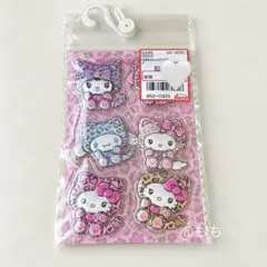 ぷくぷくステッカーシール ヒョウ柄 サンリオ キティ クロミ シナモン アベイル