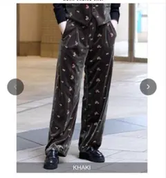 TICCA 花柄刺繍 フラワーエンブロイダリーベロアパンツ