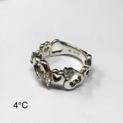 正規品 4℃ ハートCZ シルバーリング ガラスケース付き