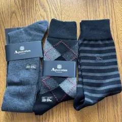 未使用 バーバリー　アクアスキュータムソックス 23-24cm 3足組