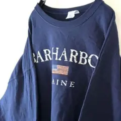 ジャージーズ BAR HARBOR マリン スウェット XL ネイビー紺色 古着