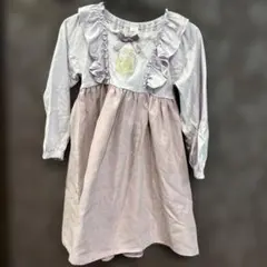 ラプンツェル 紫色のフリル付き長袖ドレス