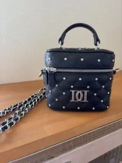 Darich キルティングビジュースクエアミニバッグ BLK