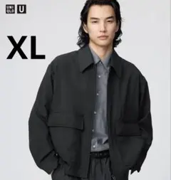 ユニクロU　ショートブルゾン ブラック XL