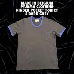 【ベルギー製】pyjama clothing リンガーポケットTシャツ S 濃灰のサムネイル