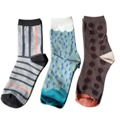 【３足セット】新品　レディースソックス　靴下　北欧　カラフル　可愛い　個性的