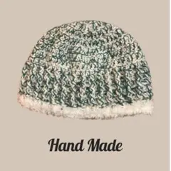 ビーニー ニット帽 クロシェハット クラッシャーハット かぎ編み ハンドメイド